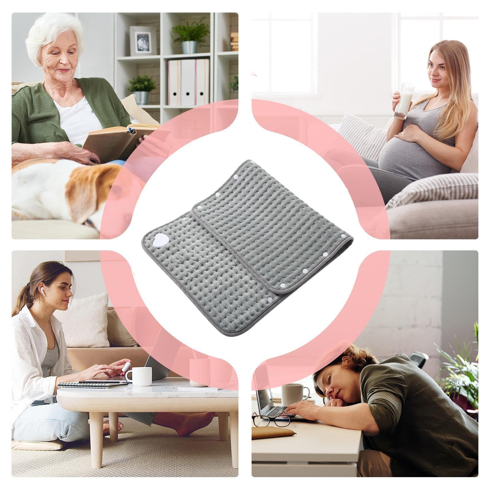 Heating Pad - Electric Warming Mat, 24x12 Inch Floor Mat with Adjustable Settings, Soft Warm Pads, Even Heat Heat Pad, Small Blanket for Menstrual Agony Shoulder Waist Knee Foot