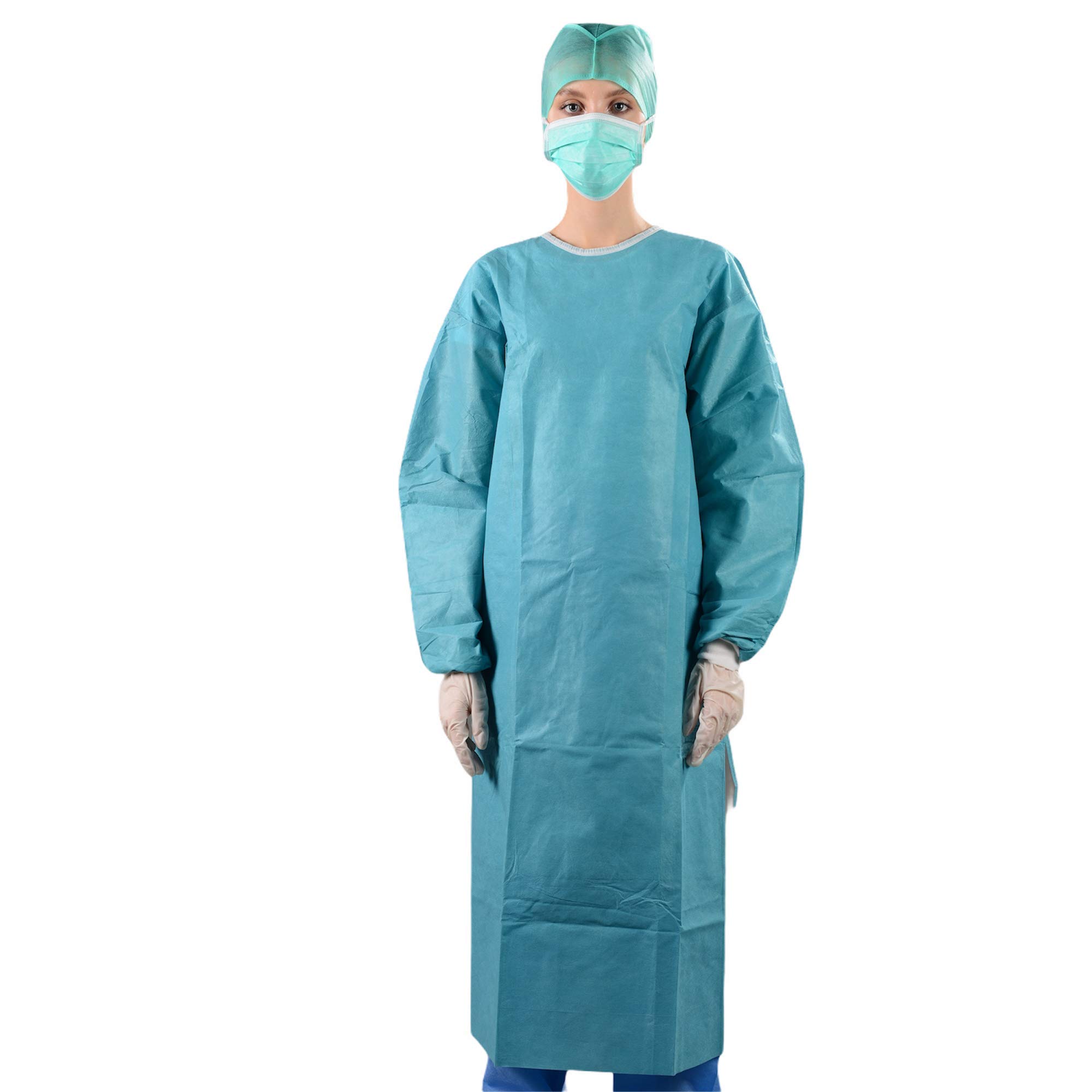 Camice Chirurgico sterile 45gr Verde 5 pezzi Dispositivo Medico Classe I idrorepellente monouso