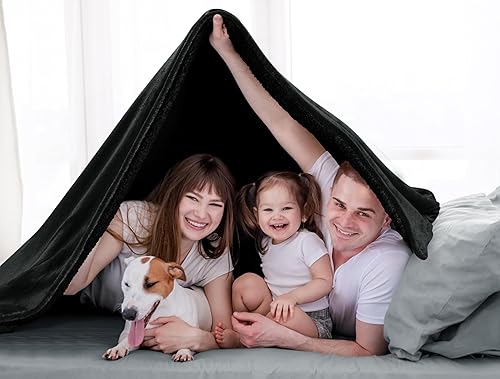 Miniatura 236 de Utopia Bedding - Manta sherpa de tamaño decorativo [negro, 50 x 60 pulgadas], manta reversible de vellón gruesa y cálida de 480 GSM, para cama