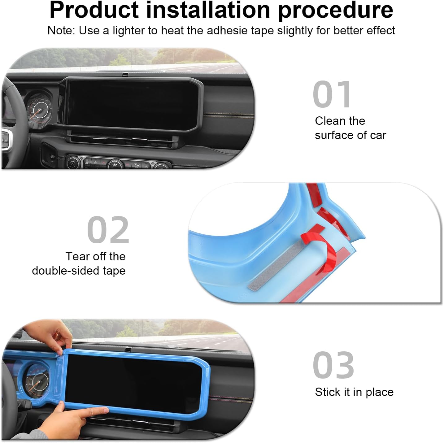 CheroCar Center Console Trim Cover Dashboard Control Panel Cover Decorative Interior Accessories Compatible with 2024 2025 2026 Jeep Wrangler JL JLU & Gladiator JT