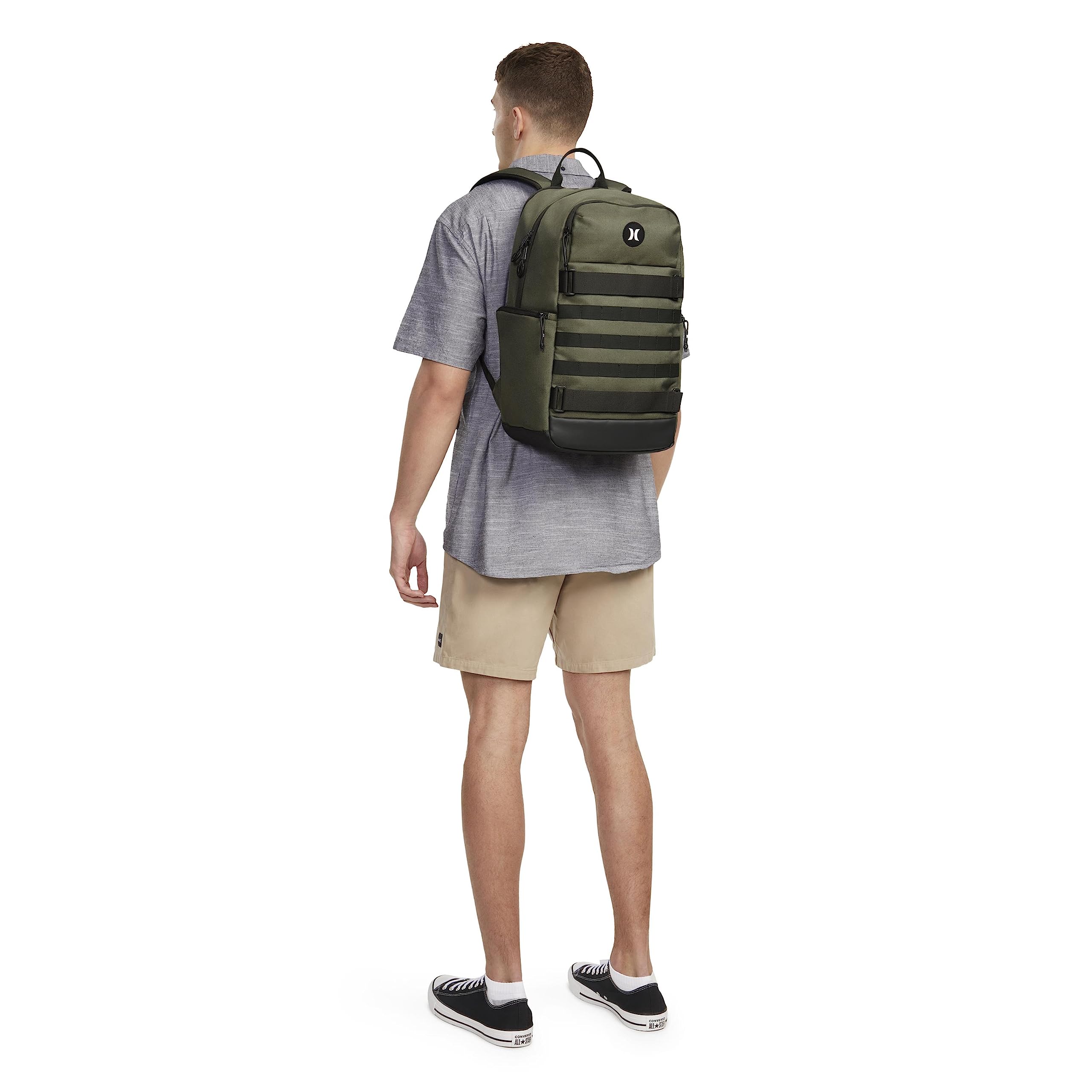 Hurley Mens Skateboard Backpack, Olive, One Size