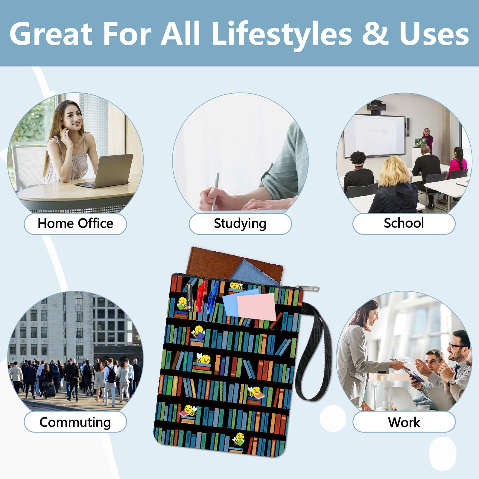 Custodia Per Libri CRASPIRE - Copertina Protettiva Con Cerniera E Tasca Per Amanti Della Lettura - Foto 4