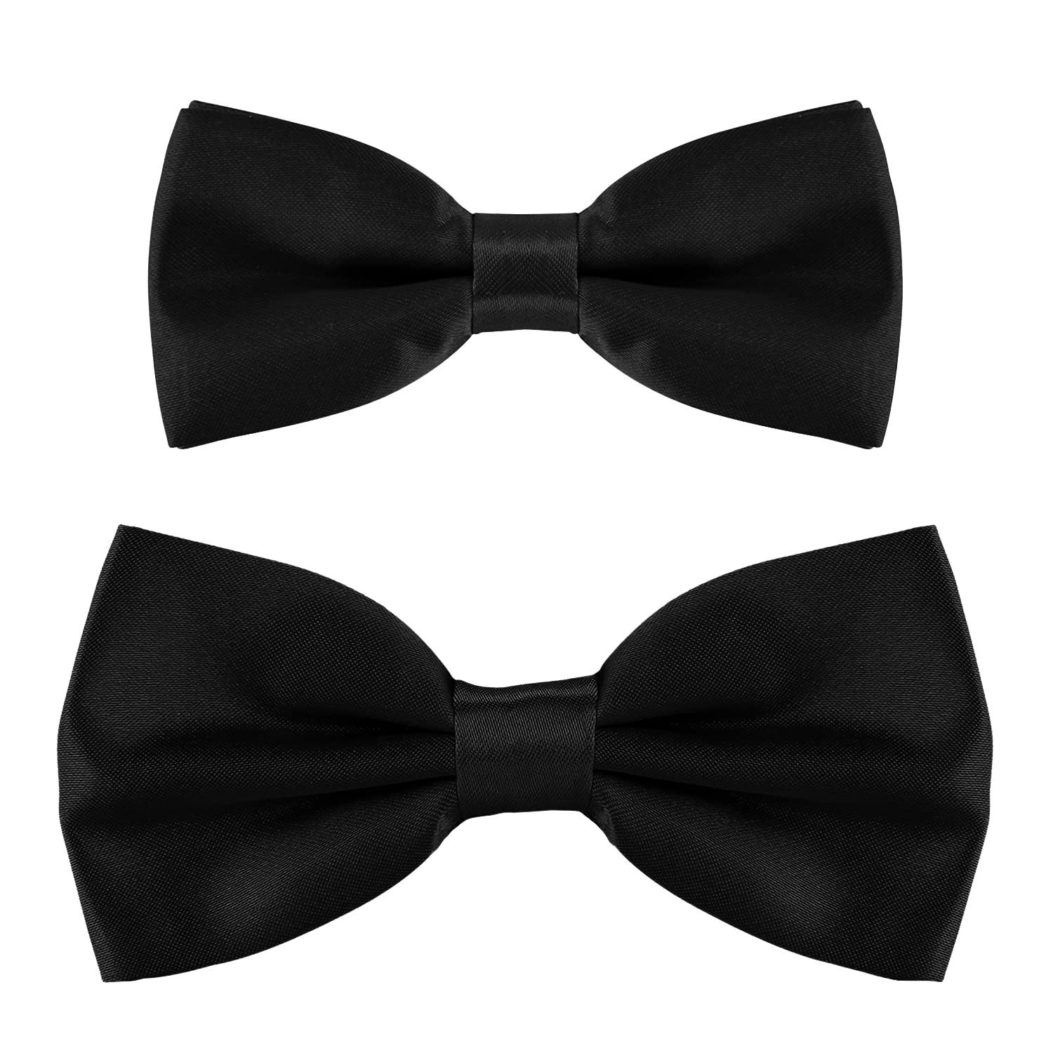 DonDon Father & Son matching set of bowties, pre-tied and smoothly adjustable - Black