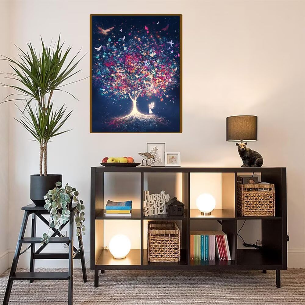 5D Diamond Painting Adulti Albero Rotondo Diamond Painting 40x55cm a-2680 | Mariposa Diamond Painting Kit Completo, Dimensioni Diamantini Crystal Art, Hobby Creativi Adulti Decorazioni da Parete e Casa