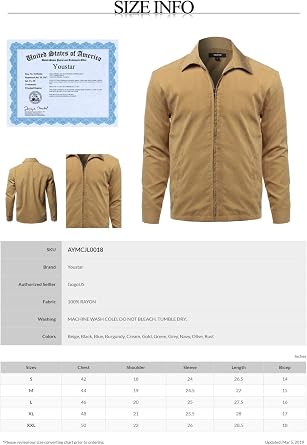 Men's Solid Classic Golf Long Sleeves Zipper Closure Thin Layer Jacket
