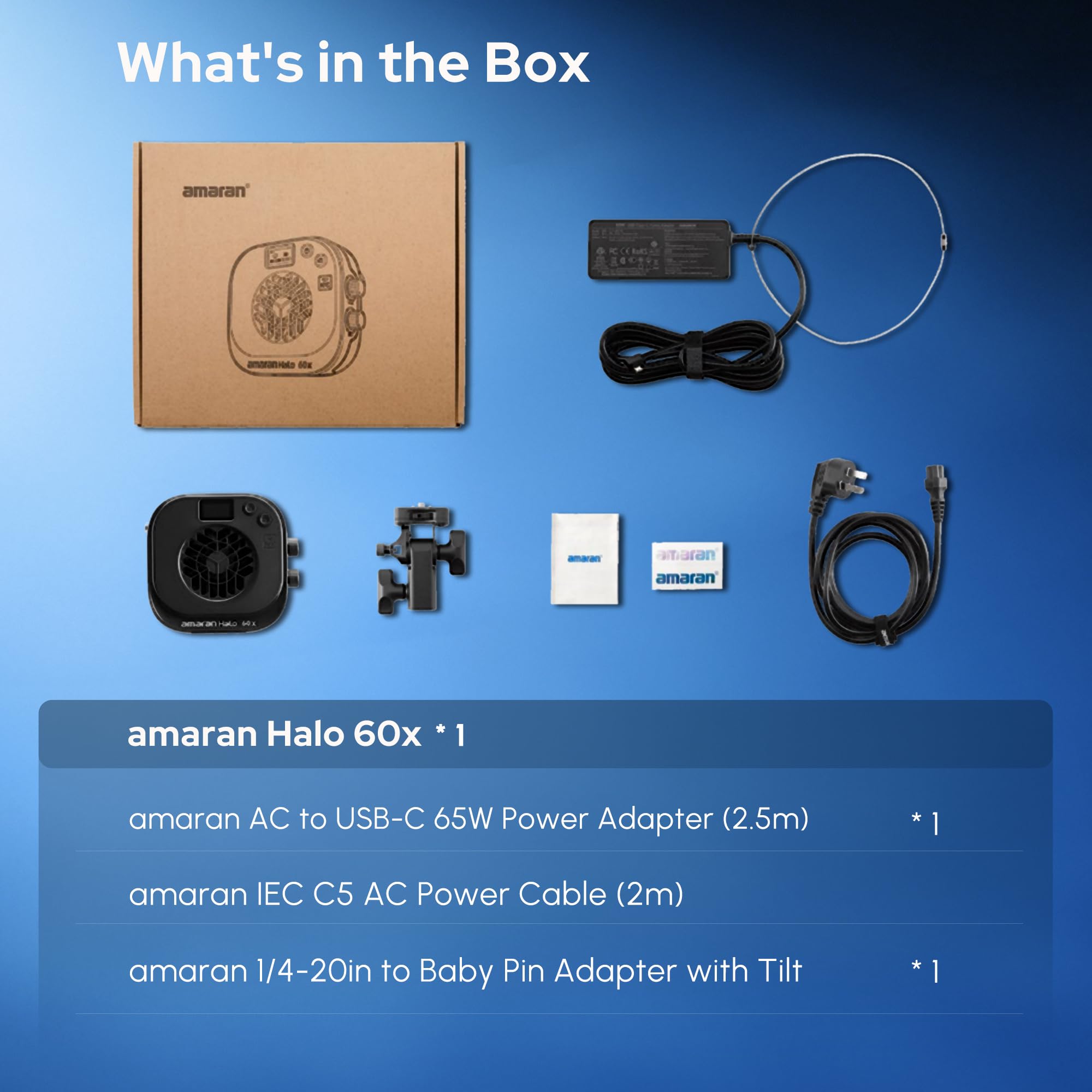 Amaran Halo 60x COB LED Video Licht 60W Bi-Color 2700k-6500k, 3.270 Lux@ 1m (Nackt),Ultra-kompaktes Reiselicht, USB-C PD Stromversorgung, App/NFC-Steuerung, Bowens-Mount für YouTube TikTok Studio