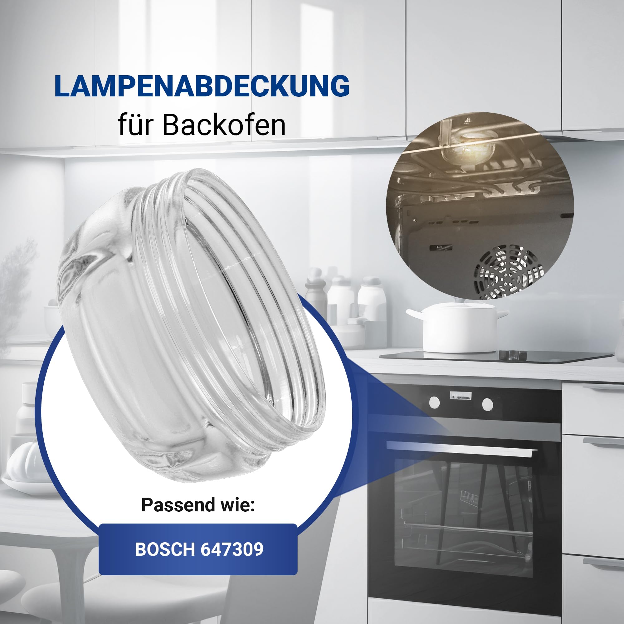 Lampenabdeckung, Lampenkalotte 68mm Glas Passend Für Bosch Siemens