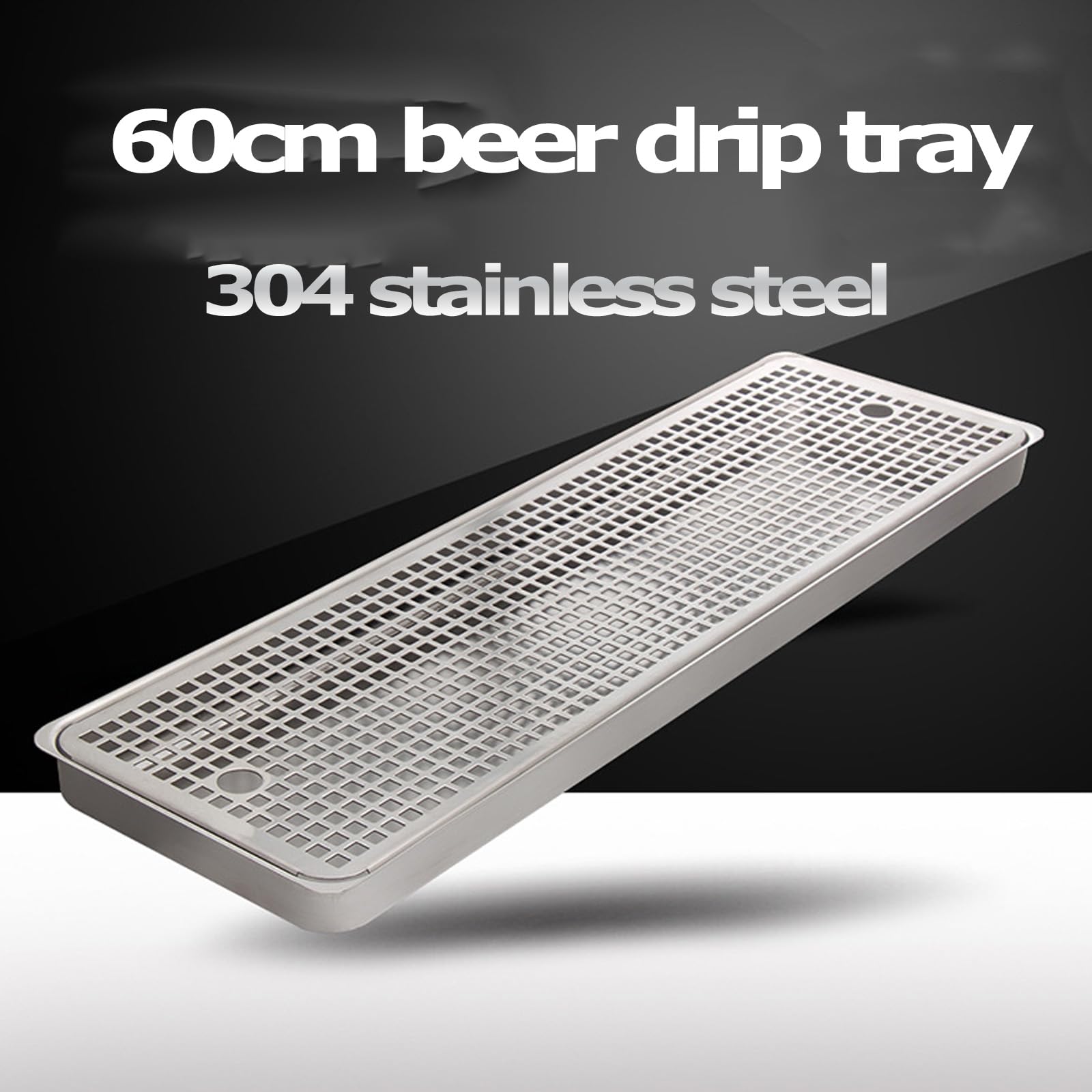 Vassoio di raccolta per birra in acciaio inox, 30 cm, vassoio di scarico rettangolare per baristi, ideale per caffè, bar e campeggio, vassoio per l'acqua, 50 cm di lunghezza