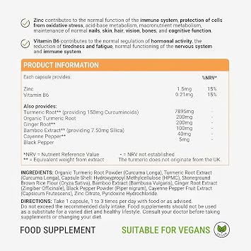 Curcumin Complex by Better Nutrition Labs - Features Turmeric and standardised Curcumin (95% curcuminoids) Extract for Optimum Results