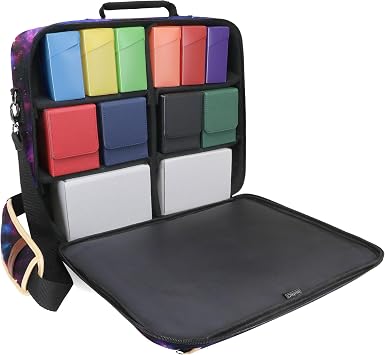 ENHANCE Designer Edition TCG Bag - MTG Shoulder Bag with Customizable Dividers & Accessory Pocket for Deck Boxes, Dice - Card Storage Compatible with Magic the Gathering, Lorcana Galaxy