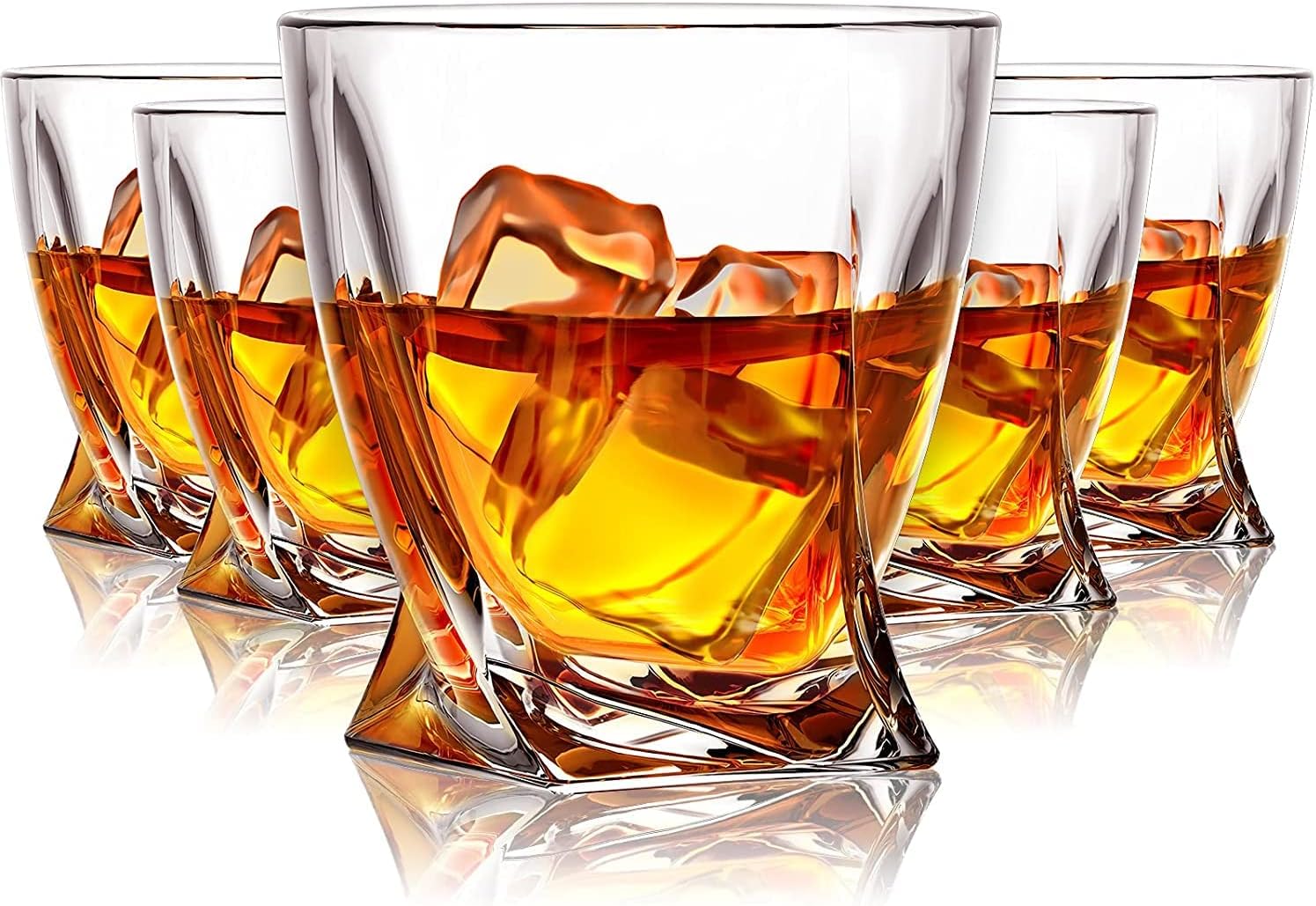 Vilon Half Star Double Old Fashioned Glasses, Perfect for Serving Scotch, Whiskey or Mixed Drinks, 290 ml (Clear) - Set of 6