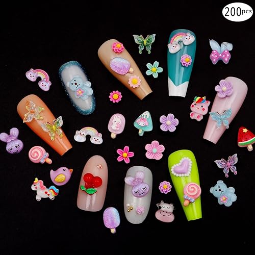 Miniatura 3 de 1 paquete de bonitos y dulces dijes de uñas 3D para uñas acrílicas, perfectos para decoración de uñas y accesorios de bricolaje, dijes de mariposa