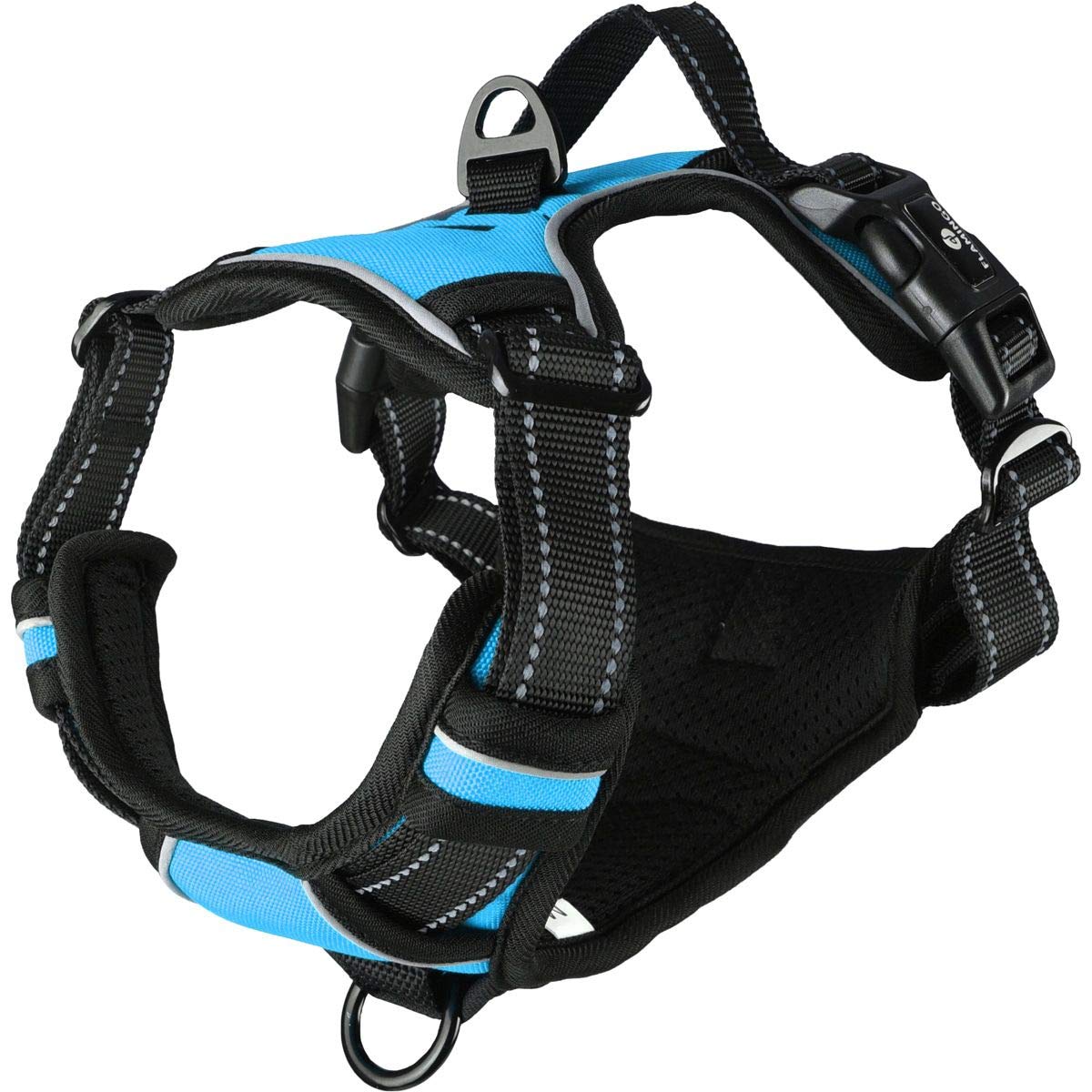 Flamingo Dog Harness Balou Blue M 32-56cm 50-65cm 25mm