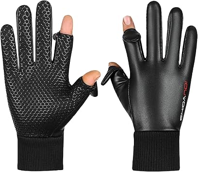 Winter Gloves, Waterproof PU Leather, Thermal Flip Design for Men Women Cycling Skiing Driving
