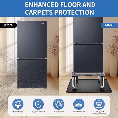 Miniatura 2 de Mini soporte para refrigerador con alfombrilla de silicona, soporte ajustable para refrigerador con 4 pies de acero inoxidable (9 a 10.2 pulgadas de