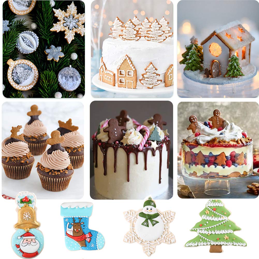 18 Ausstechformen für Weihnachten, Weihnachtsdekoration, Rentier, Schneeflocke, Weihnachtsbaum, Lebkuchenmann, Weihnachtsmann, Glocke