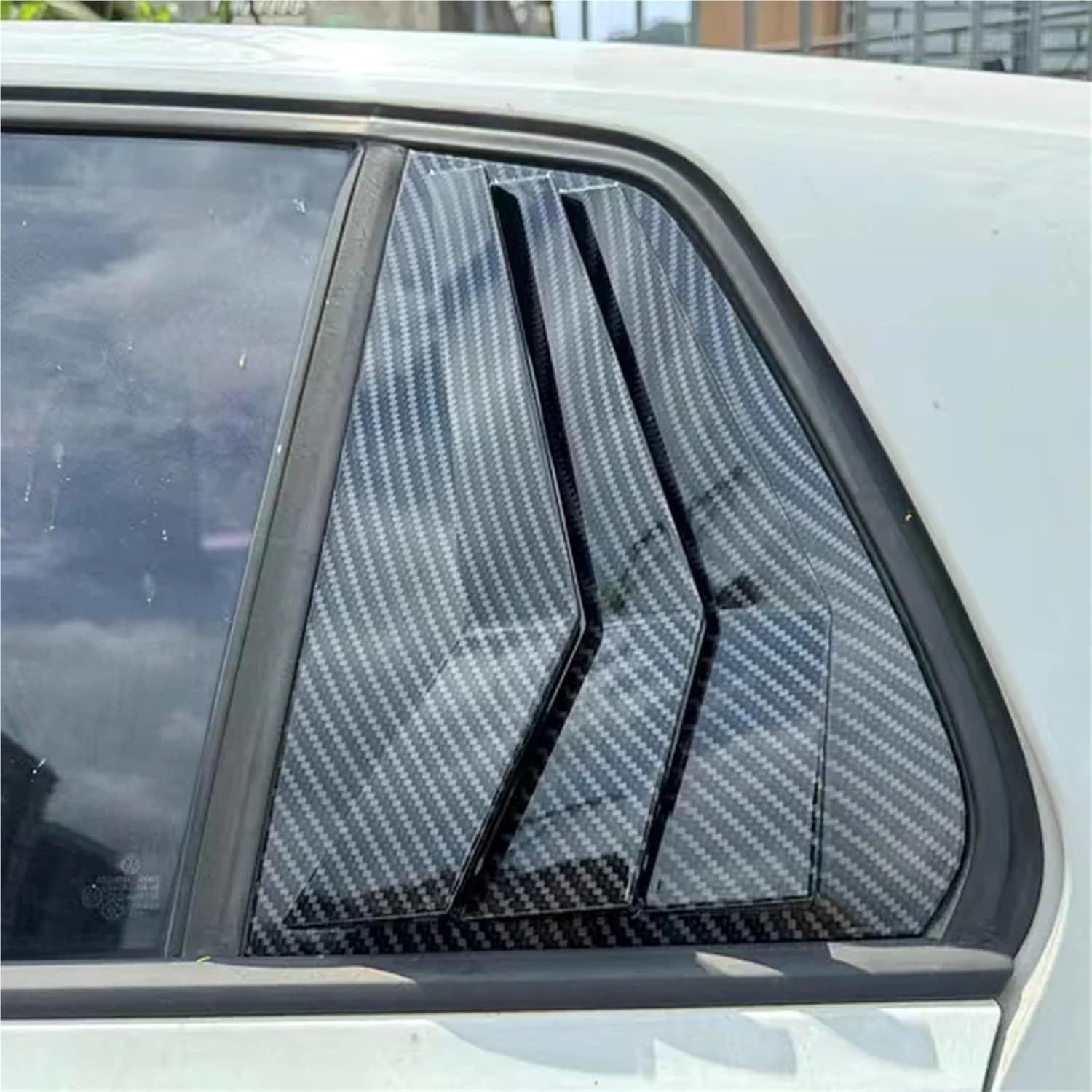 Compatible for VW Compatible for Golf MK7 MK7.5 2013 2014 2015 2016 20107 2018 2019 Car Rear Louver Window Side Shutter Cover Trim Sticker Vent Scoop ABS (Carbon Look)
