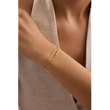 NEREZE 925 Ayar G m  Gold Kaplama  ift Zincirli 2 mm Ta l  Suyolu Model Bileklik