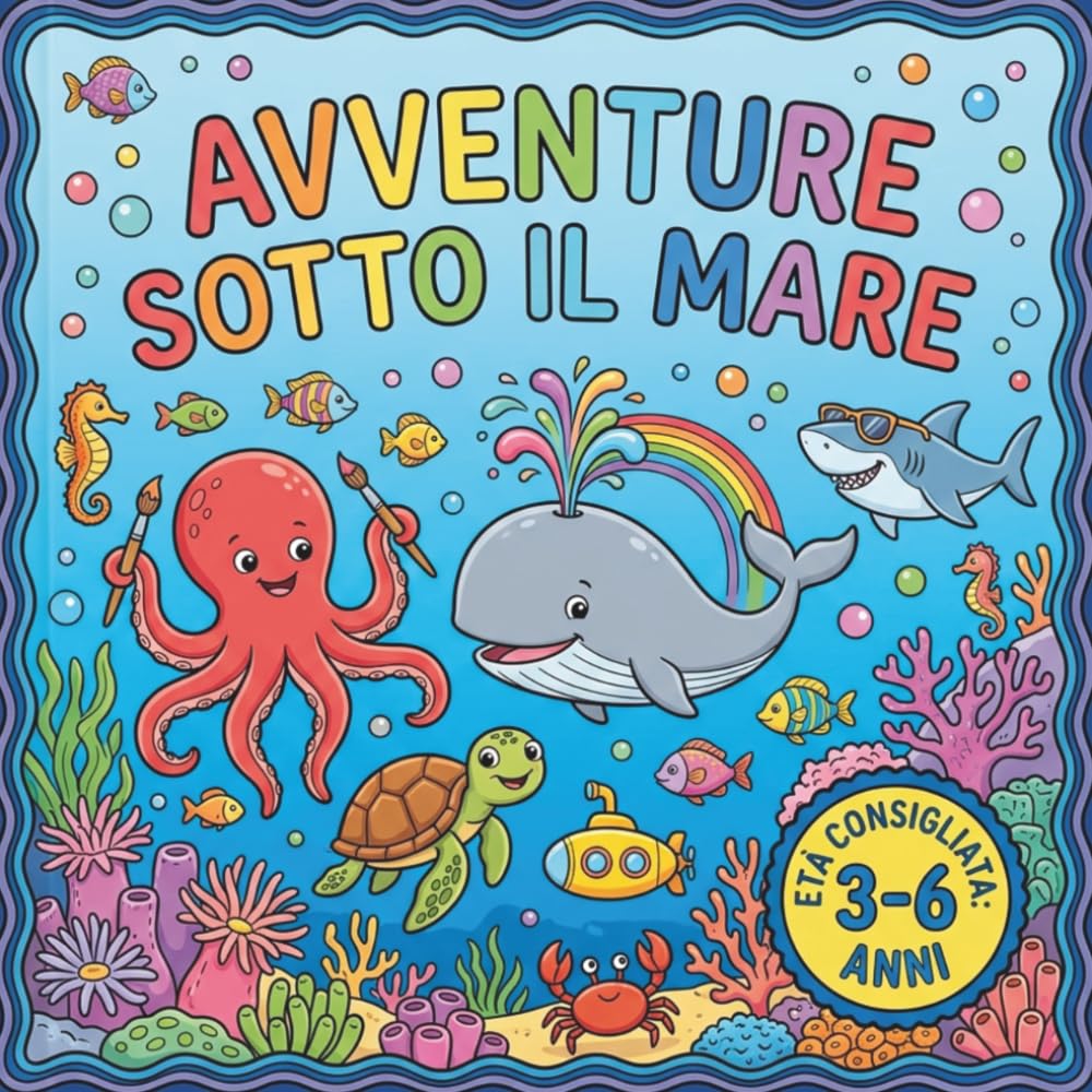 AVVENTURE SOTTO IL MARE: LIBRO DA COLORARE CON FILASTROCCHE PER BAMBINI DAI 3 AI 6 ANNI