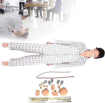 Full Body CPR First aid Training Dummy, Nursing Training Manikin, Interchangeable Patient Care Manikin, Elderly Manikin for Nursing Medical Training Teaching