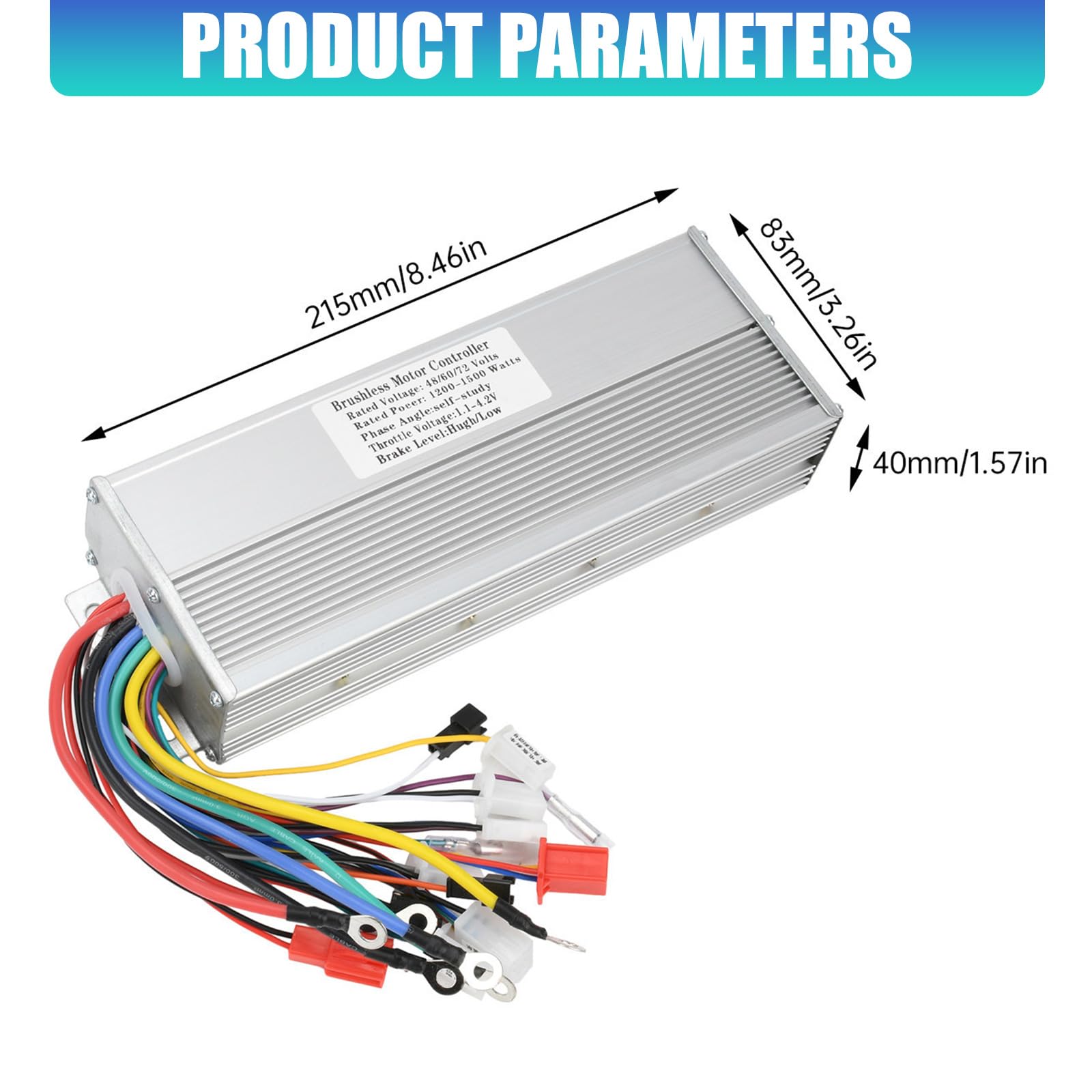 Control del motor de 3 velocidades de 1200 W-1500 W, ideal para scooters y bicicletas eléctricas, eficiencia y durabilidad mejoradas, control del motor programable