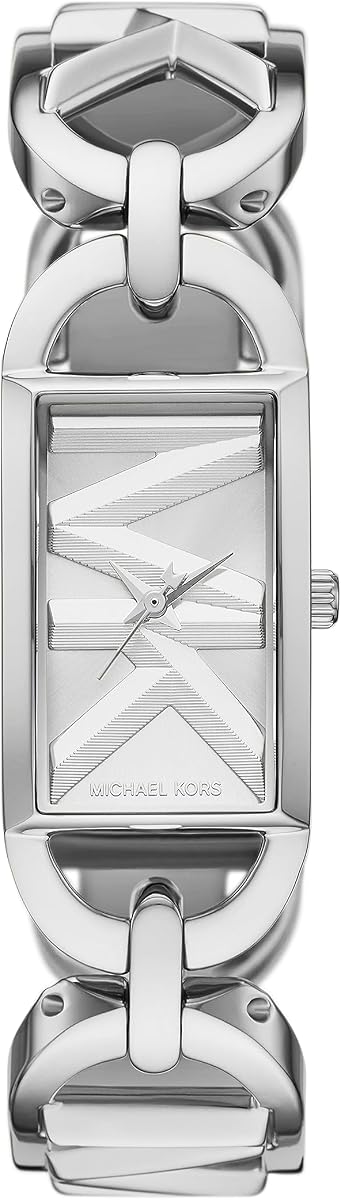 Michael Kors Women's MK Empire, Rectangular Stainless Steel Watch with Steel or Leather Band