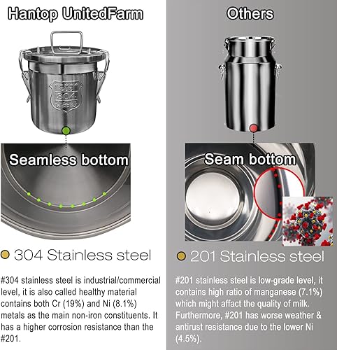 Miniatura 6 de Máquina de ordeño de cabra de 6 L, bomba de vacío pulsante ajustable de velocidad recargable, cubo de leche de acero inoxidable 304 con válvula de