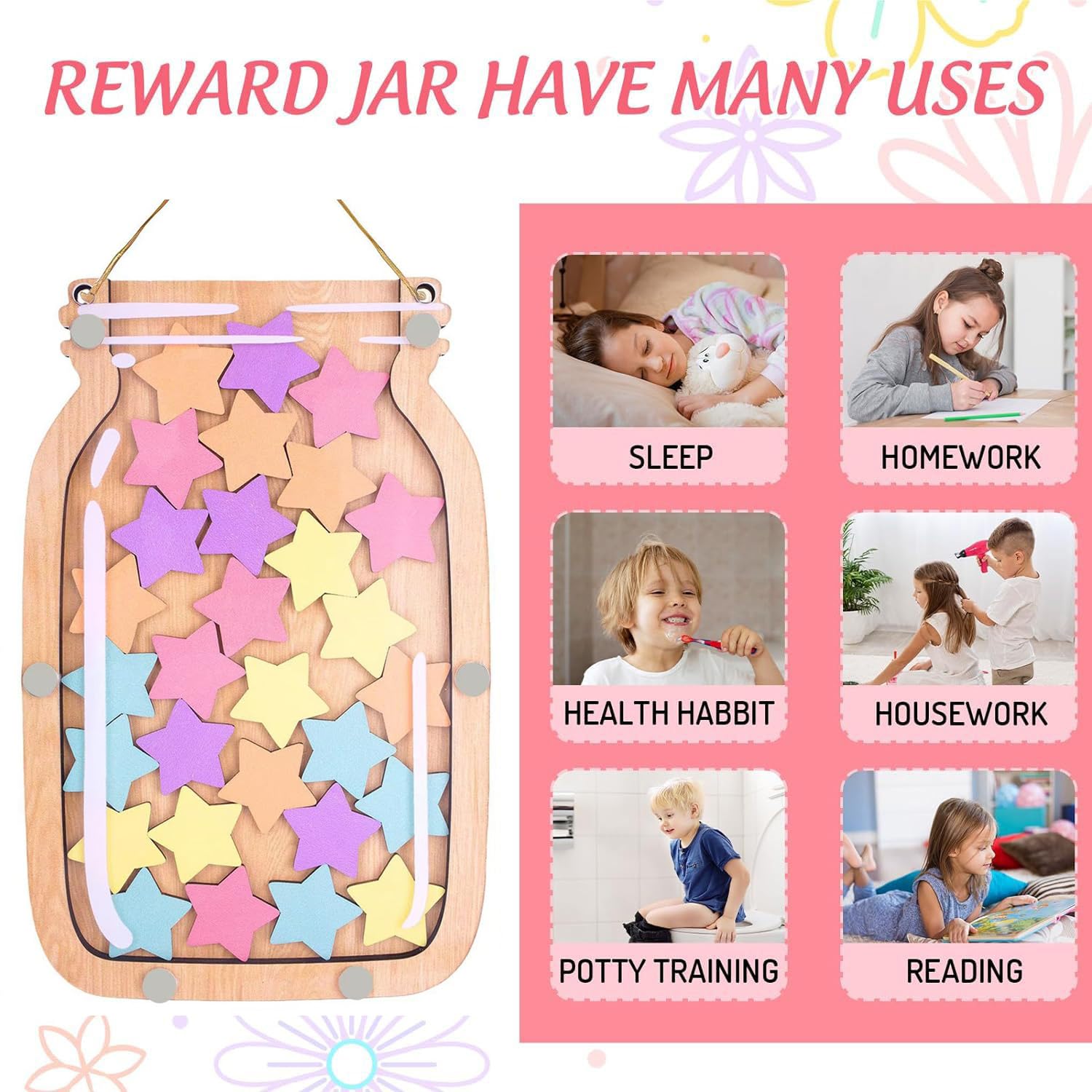 Barattolo Di Ricompensa Con Stelle,Sistema Di Ricompensa Del Barattolo Di Classe,La Tabella Delle Ricompense Bimbo,Personalized Reward Jar,Classroom Teacher Reward Jar (Smiley Face