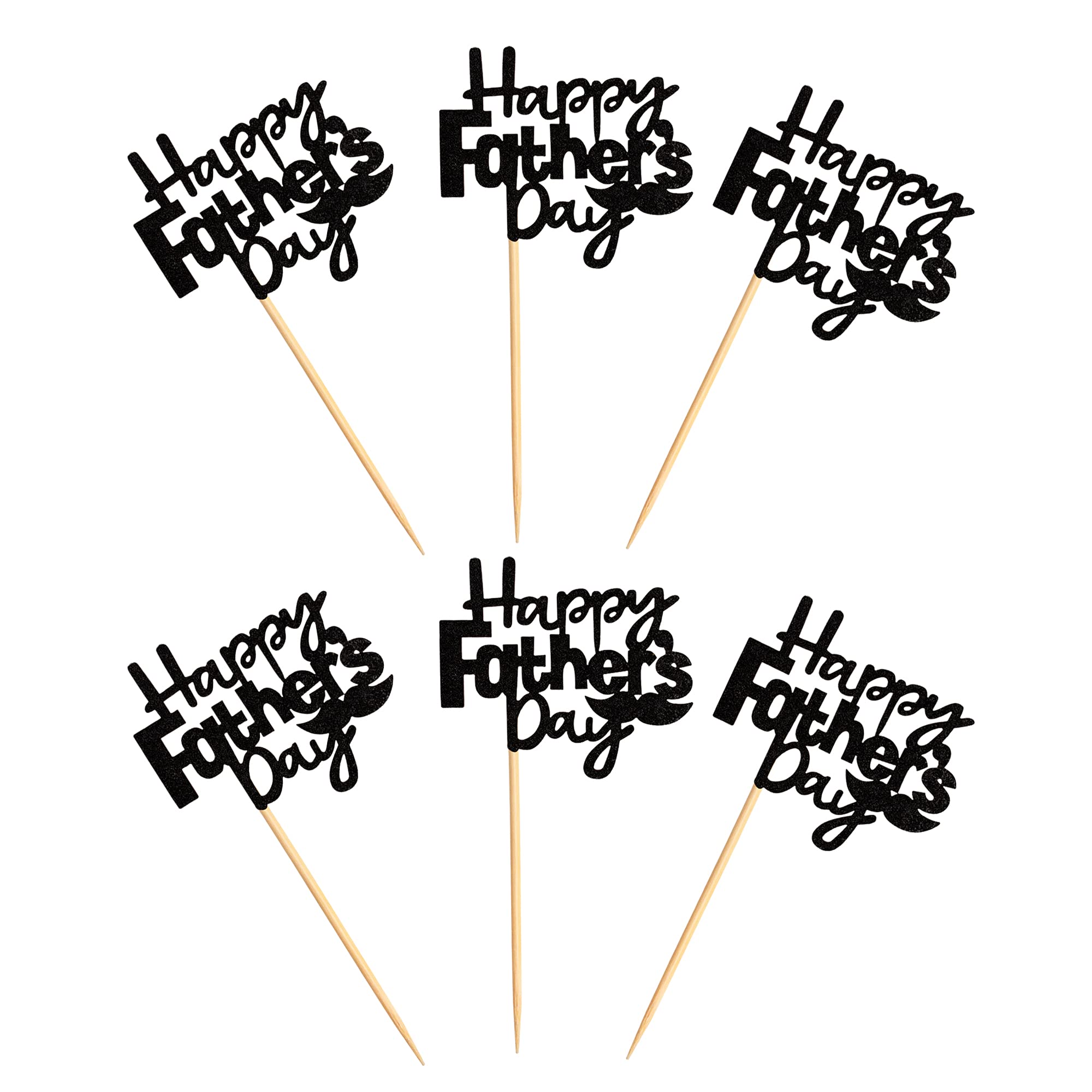 24 Stück Happy Father's Day Cupcake Toppers – Glitzernde Dekoration Für Vatertag, Geburtstag & Mottopartys