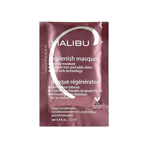 Malibu C Replenish Hair Masque - Acondicionador profundo ultra hidratante para reparación del cabello - Fórmula reparadora con aceite de aguacate