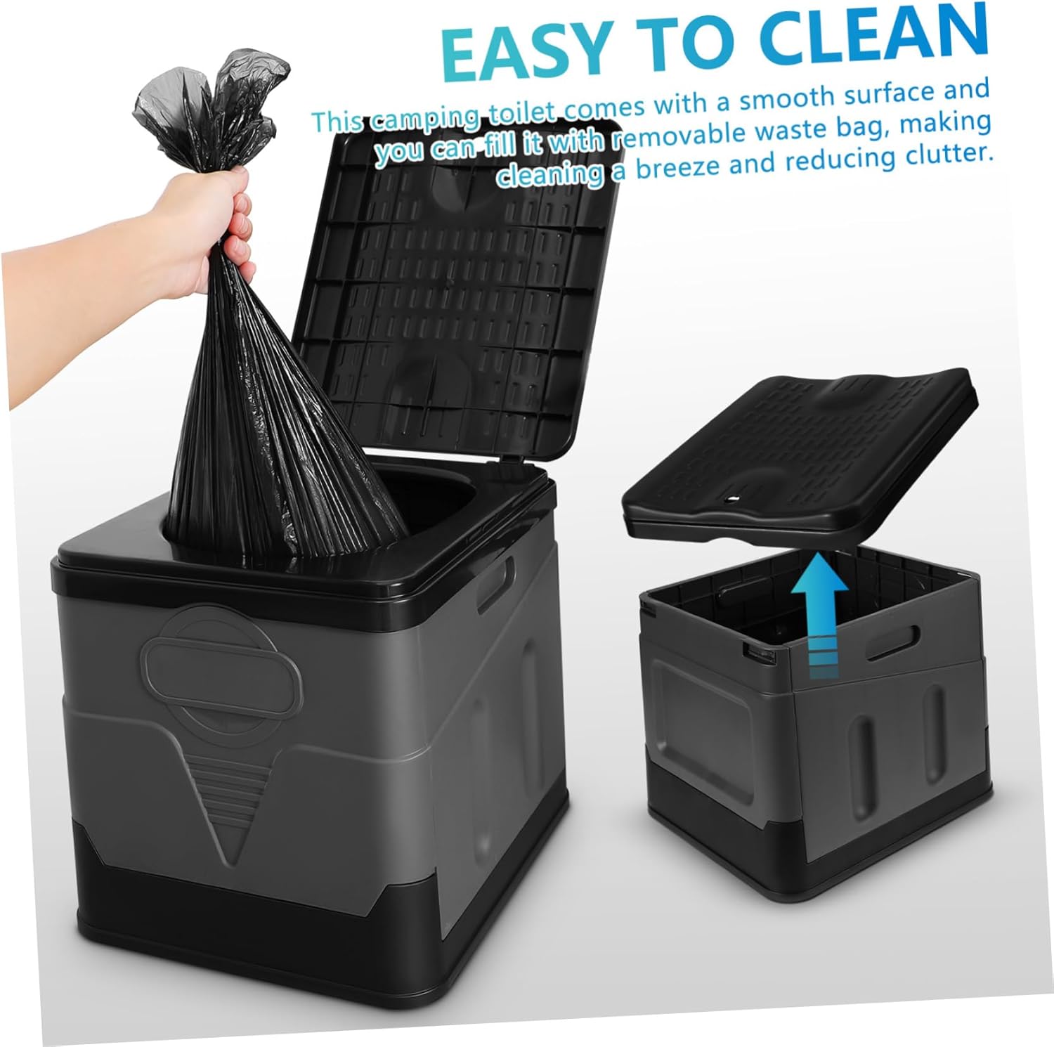 Zerodeko Portable Folding Toilet for Car Lightweight Emergency Toilet for Camping Road Trips Hiking and Outdoor Use Discreet Lid Design and Comfortable Seat