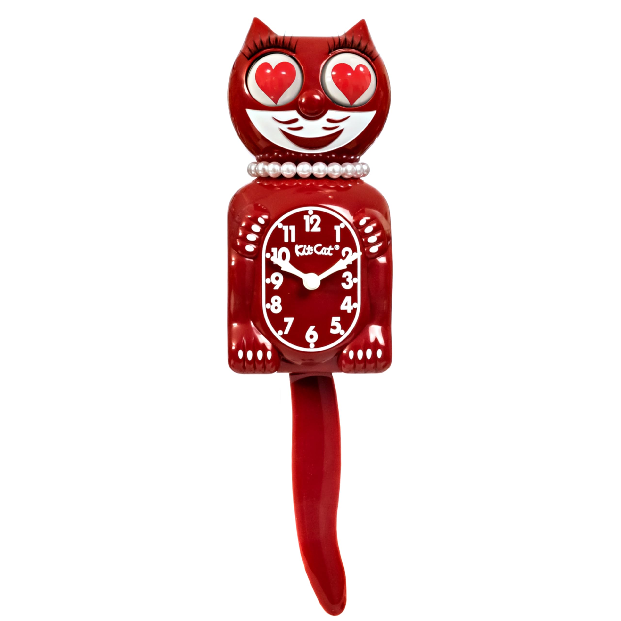 KIT CAT Klock Space Cherry Red Lady with Heart Eyes