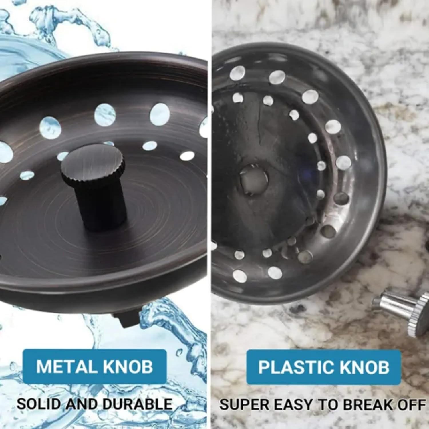 3-1/2 Inch Matte Black Kitchen Sink Drain Kit - Complete Black Kitchen Drain Assembly - Black Stainless Steel Strainer Basket Included - Fits 3.5" Standard Kitchen Sink