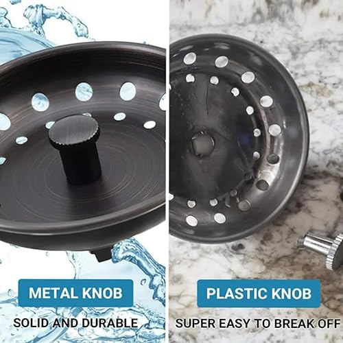 Miniatura 5 de Kit de drenaje de fregadero de cocina negro mate de 3-12 pulgadas, montaje completo de drenaje de cocina negro, cesta coladora de acero inoxidable