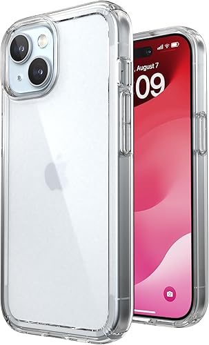 Speck Funda transparente para iPhone 15, delgada, protección contra caídas, para iPhone 15, iPhone 14 y iPhone 13, resistente a los arañazos, no se