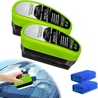 2PCS Upgrade Automotive Oil Film Cleaning Brush, 2025 Reusable Oil Film Cleaning Brush, Glass Coating Brush for Windshield, Remove & Prevent Rain and Fog Cleaning Glass Brush