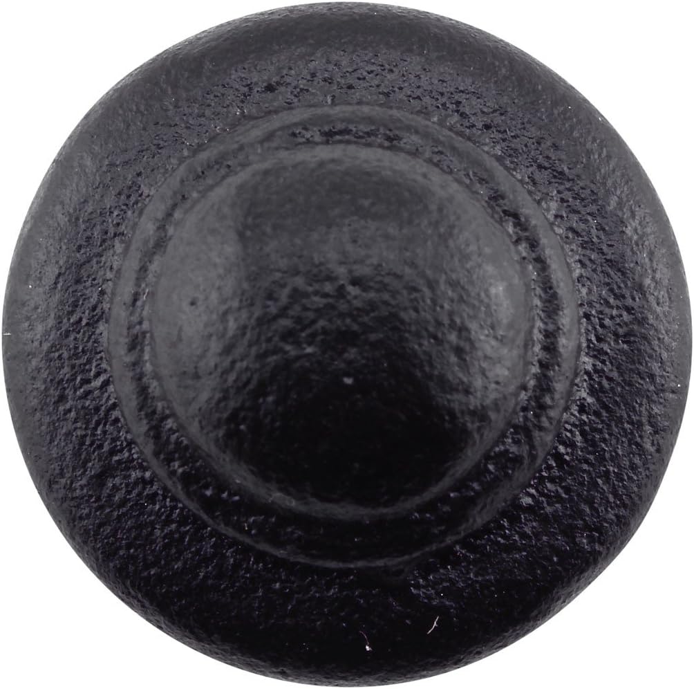 Renovators Supply Manufacturing Black Round Wrought Iron Cabinet Knob Pull 1 1/8" Dia Decorative Rust Resistant Powder Coated Rustic Metal Knobs Drawer Pull Handle with Mounting Hardware