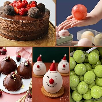 8 Holes Sphere Silicone Mold, Chocolate Mould Ball, Round Mousse Molds, 3D Mousse Cake Mould, Desserts Baking Mould, for Chocolates Jelly Ice Cream
