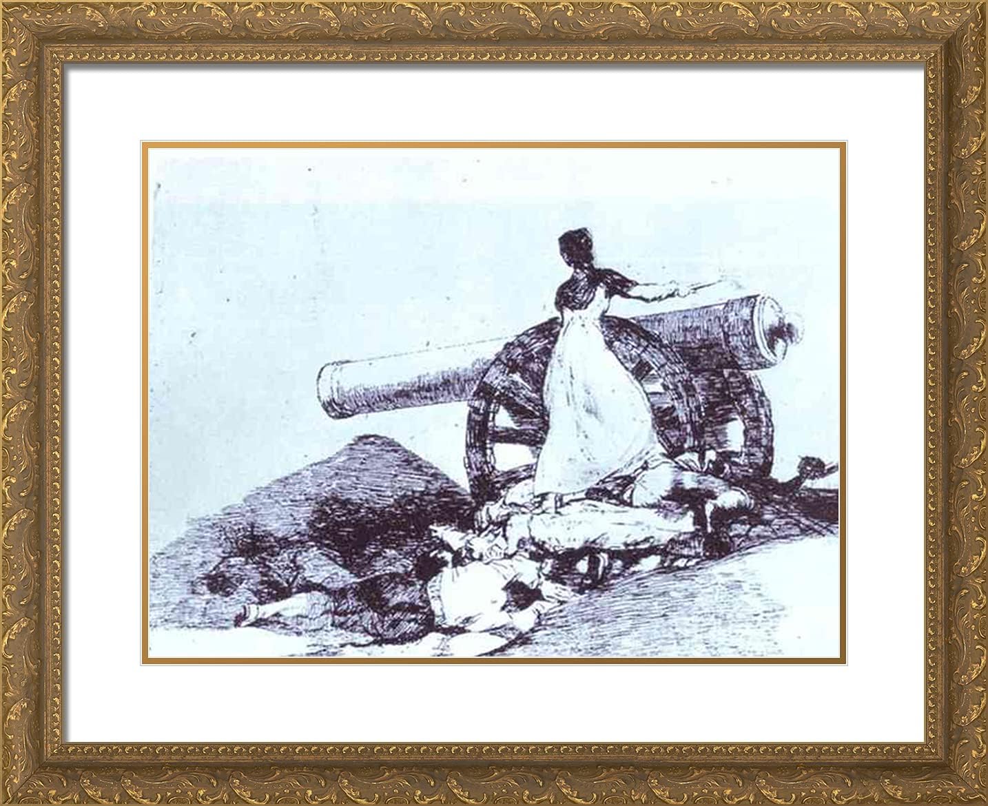 ArtDirect Goya, Francisco 24x20 Gold Ornate Framed Art Print with Double Matting Titled: What Value