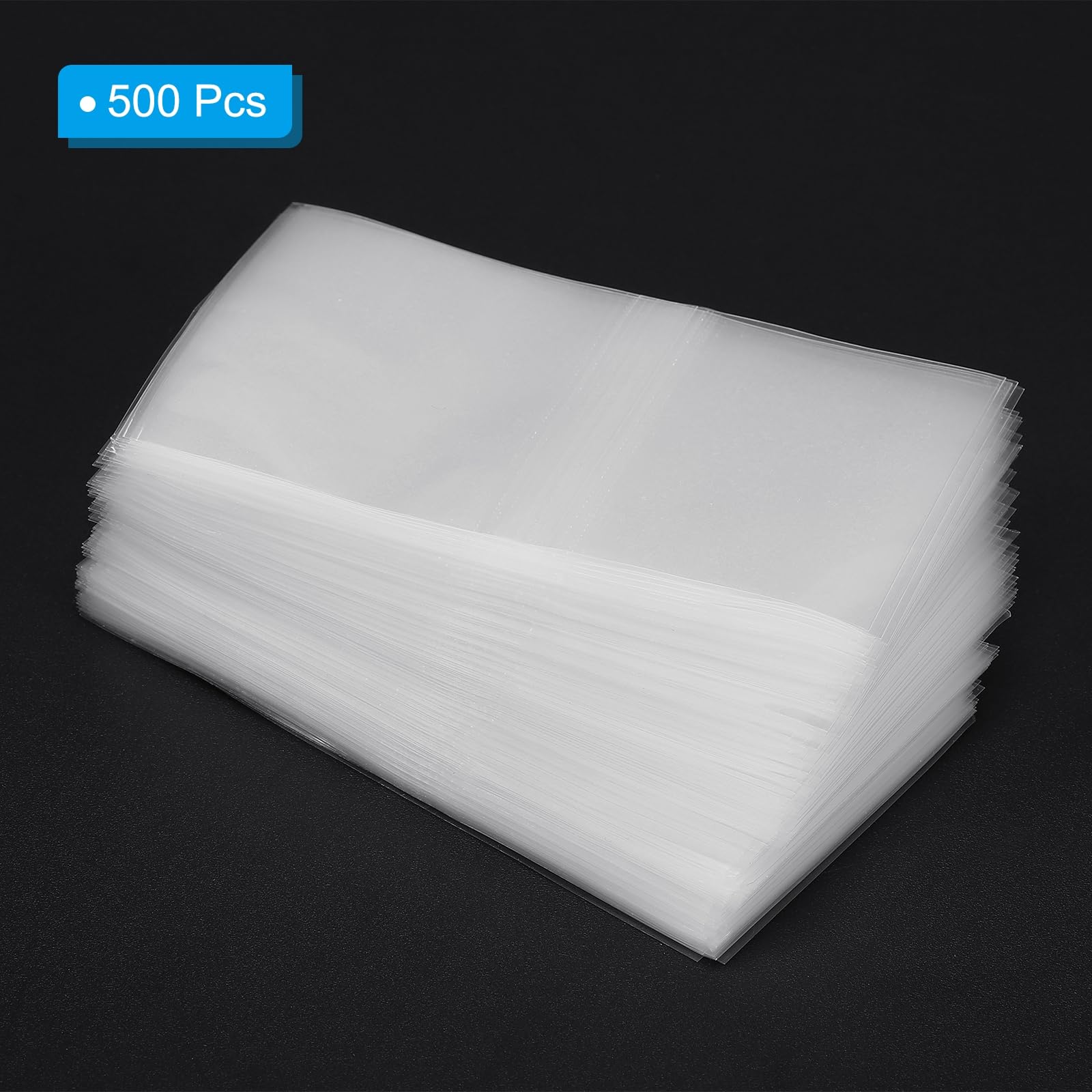 PATIKIL 89x50mm Bandas de Encogimiento Perforadas de PVC, 500 Unidades de Envoltura Termorretráctil para Botellas, Ajuste para Diámetro de Tapa de 2.05 a 2.17", Transparente