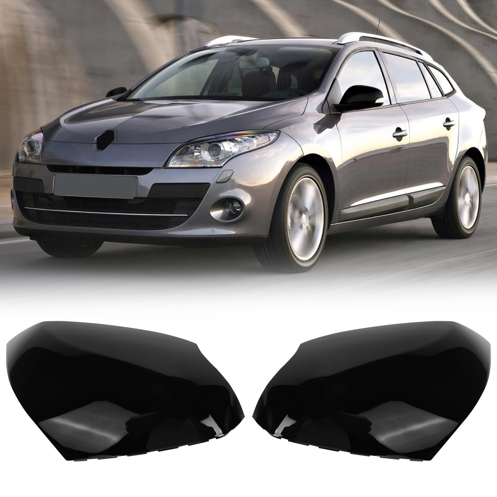 Coques de Rétroviseurs de Voiture pour Renault Megane MK3 2008-2016 | Boîtier de Rétroviseur Extérieur, OEM 963730077R, Gauche et Droite
