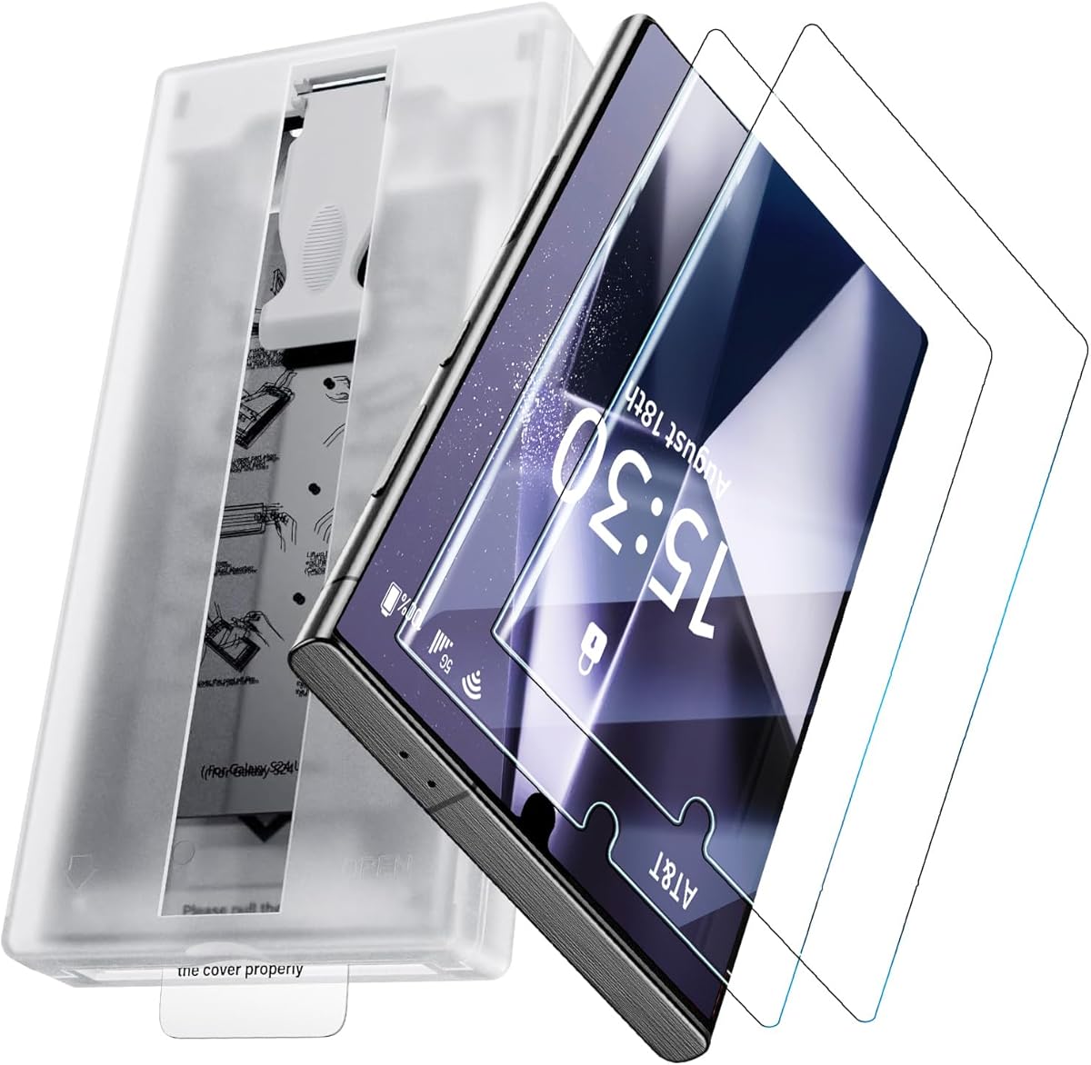 X-it for Samsung Galaxy S22 Ultra Screen Protector HD Clear [Auto Alignment & Dust Removal],Bubble-Free & Self-Healing,[100% Ultrasonic Fingerprint ID] Easy Installation Full Coverage [Non-Glass] 2 Packs