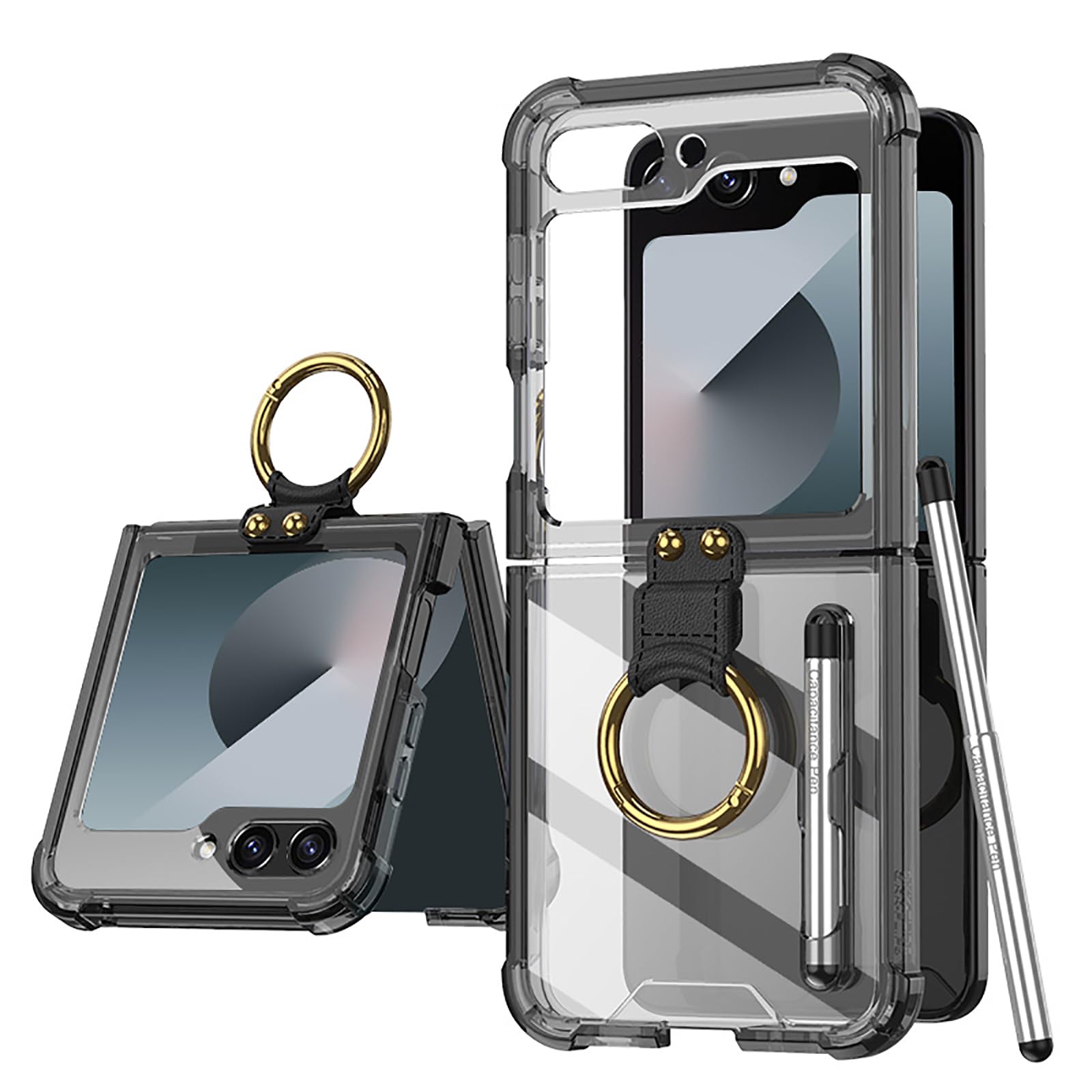 Coque Samsung Flip 6 antichoc transparente avec stylet et anneau de support - 7