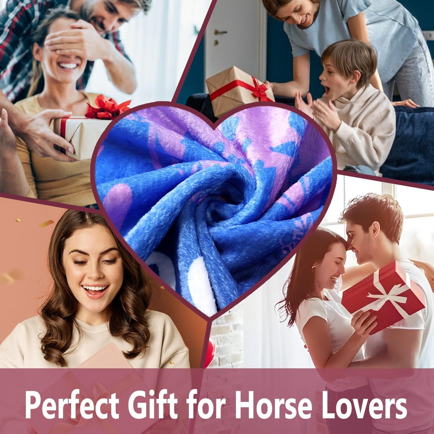Horse Blanket Horses Gifts for Girls Horses Lover Gifts - Just A Girl Who Loves Horse 50" X 60" Soft Throw Blanket - Christmas Birthday Present for Women - Image 6