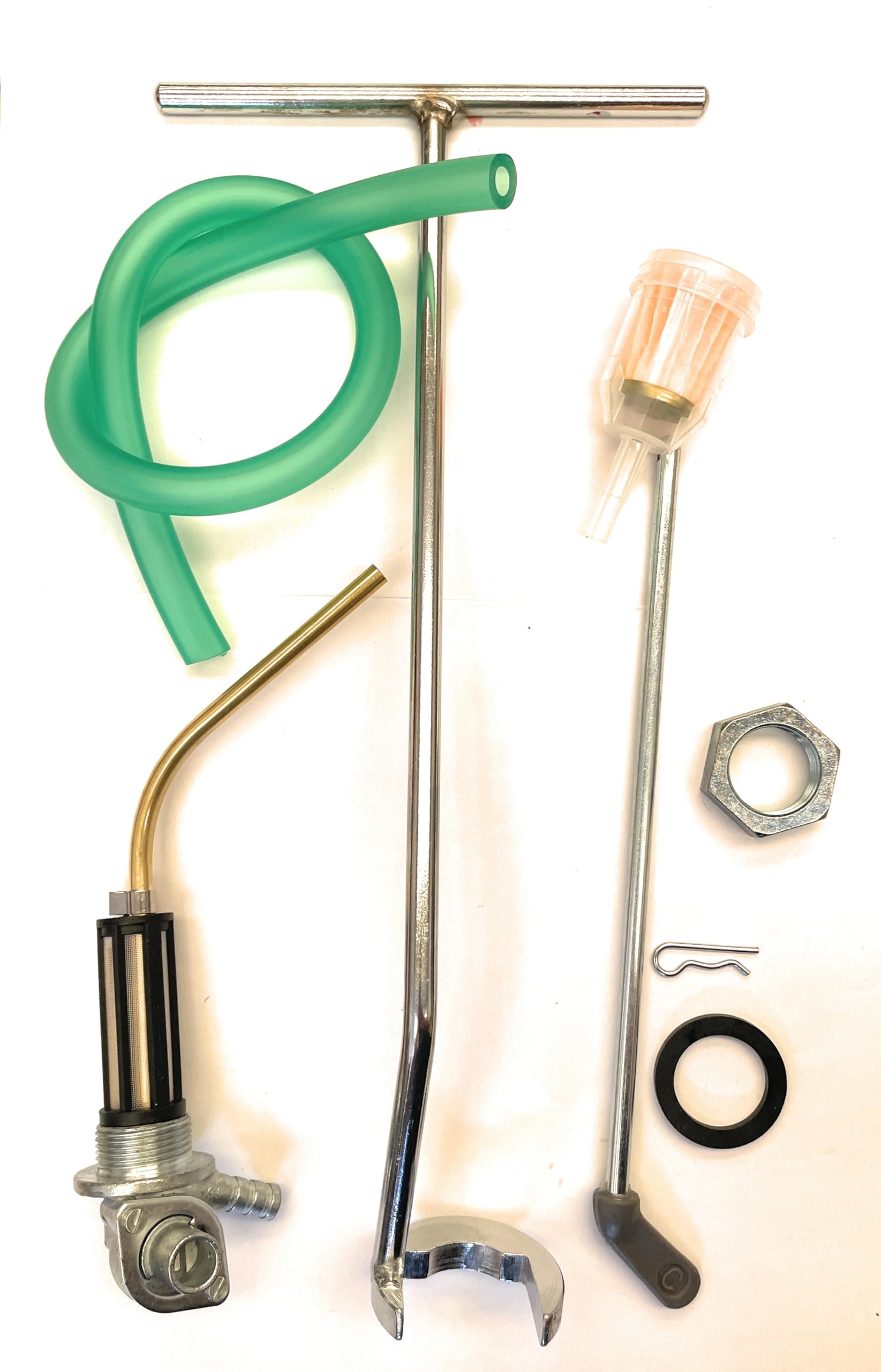 Kit Rubinetto Benzina Realizzato per Vespa 50 Special N L R 125 Pimavera ET3 Completo di Asta -Tubo Carburante - Filtro Carburante completo di chiave di montaggio D.32