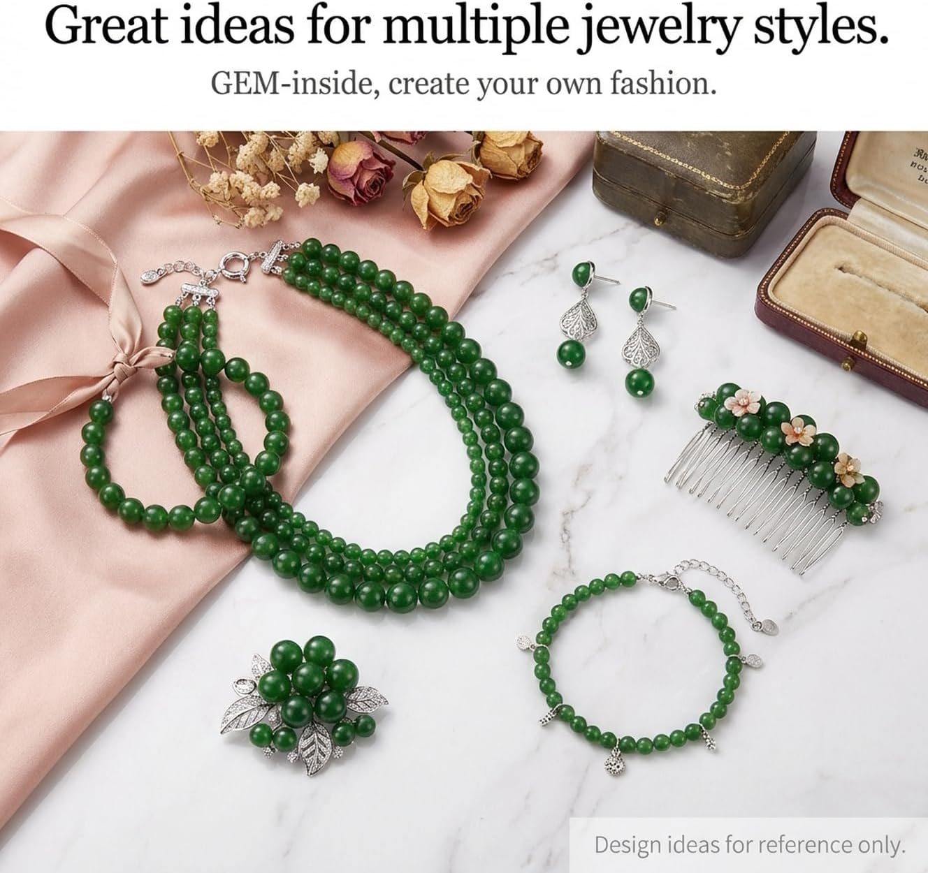 GEM-Inside Natural 10mm Green Taiwan Jade Gemstone Loose Beads Round Crystal Energy Stone Power for Jewelry Making 15" - Image 5