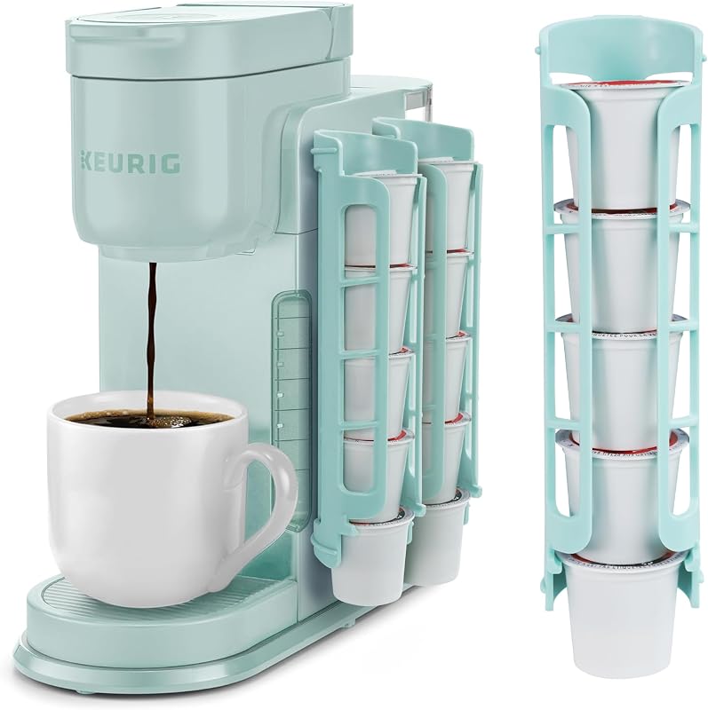 STORAGENIE Coffee Pod Holder for Keurig, Stores 10 Pods, Mint | Compatible with K-Cups, Vertical storage saves counter space, Ideal for small kitchens, RVs and dorms