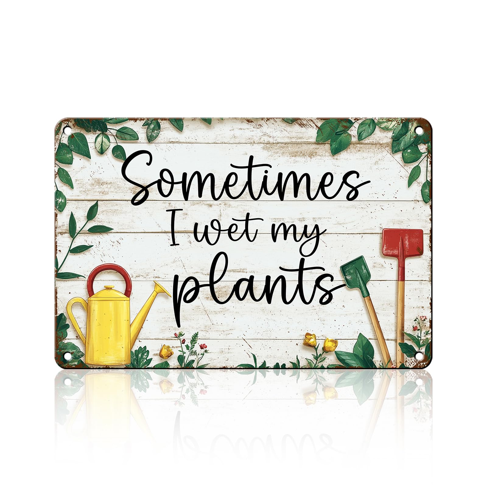 Anceky Metal Sign 12 Sometimes I Wet My Plants Sign Vintage Metal Tin Sign Funny Wall Decor For Cafe Kitchen Home Bar Garden 12×8 Inch