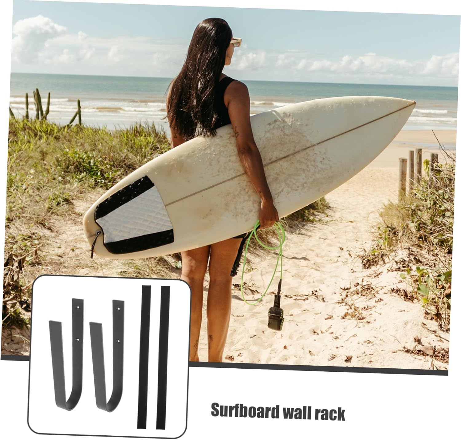 BESPORTBLE Skateboard Storage Hook Wall Mount Rack for 4-Wheel Skateboards Surfboard Hanger Snowboard Modern Design