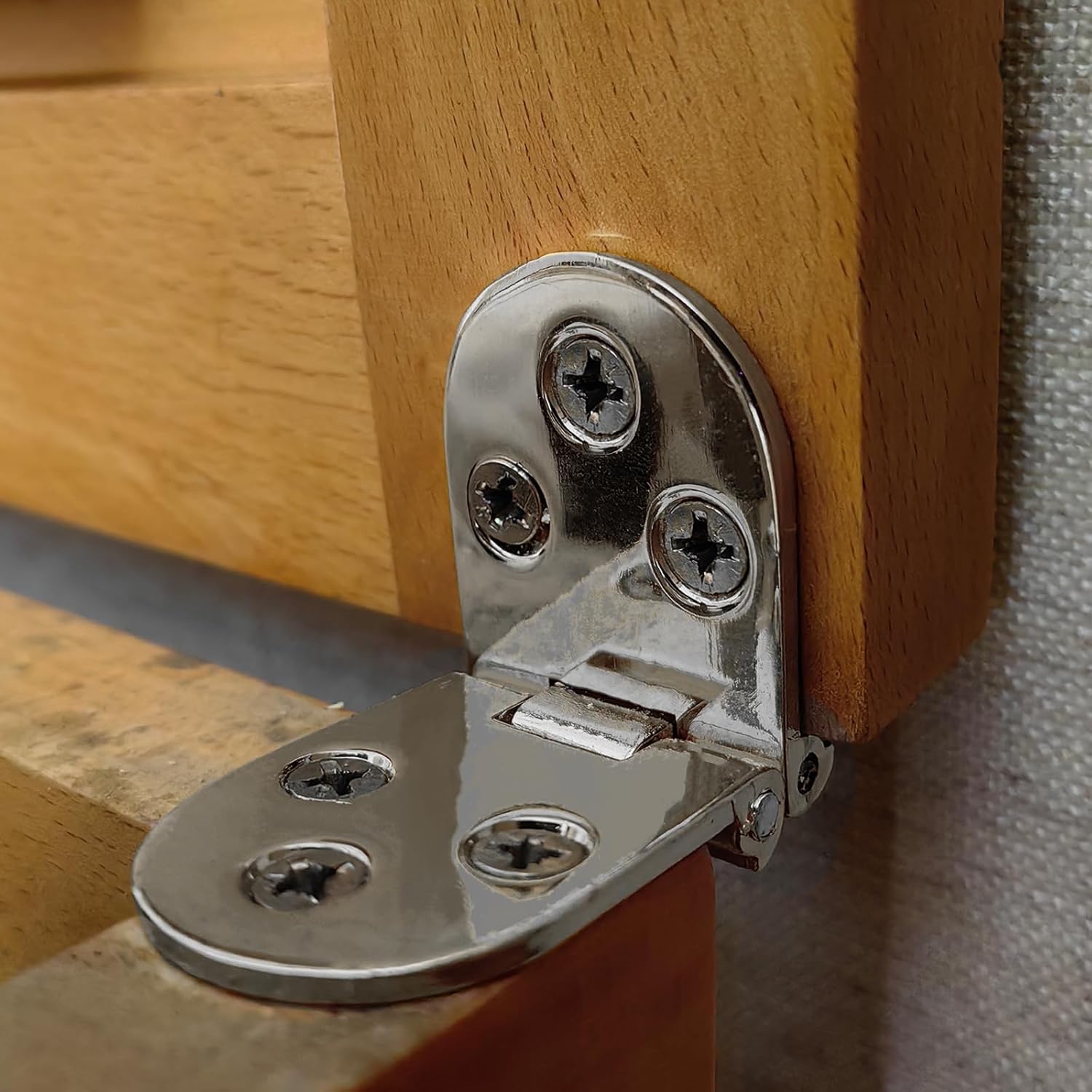 Antrader 4-Pack Silver Butler Tray Hinge 180 Degree Heavy Duty Flip Top Hinge for Folding Tables, 3.1"x1.1" with 24 Screws